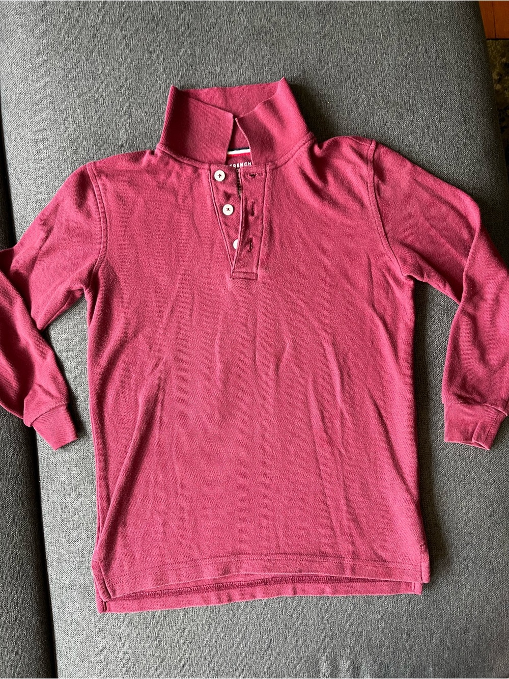 French Toast Boys Burgundy Long Sleeve Uniform Polo Size 8 kids
